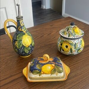 Purchased in Italy. Lemon Themed Ceramic Kitchen Set